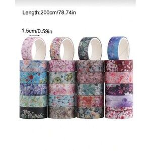 24 Roll Floral Washi Tape Scrapbook Craft Junk Journal Creative Gift Wrap